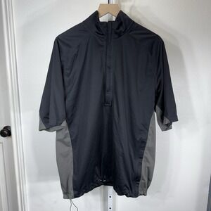 Nike Golf Jacket Men Large Black Gray 1/4 Zip Fit Storm Pullover‎ Lightweight
